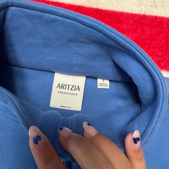 Aritzia Blue Half-Zip  in french blue color size S - Picture 4 of 4